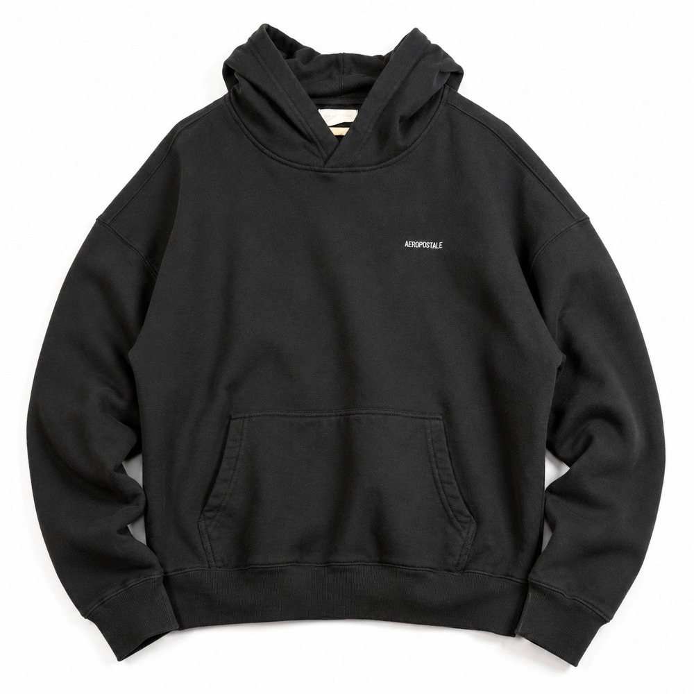 Aeropostale Oversized Hoodie Sweatshirt Black Pullover‎ Women's Large L